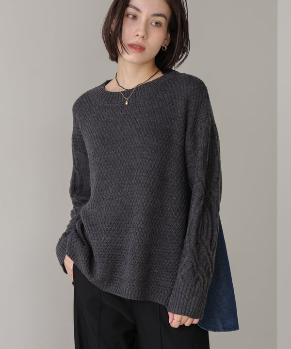 デニムコンビAラインニット