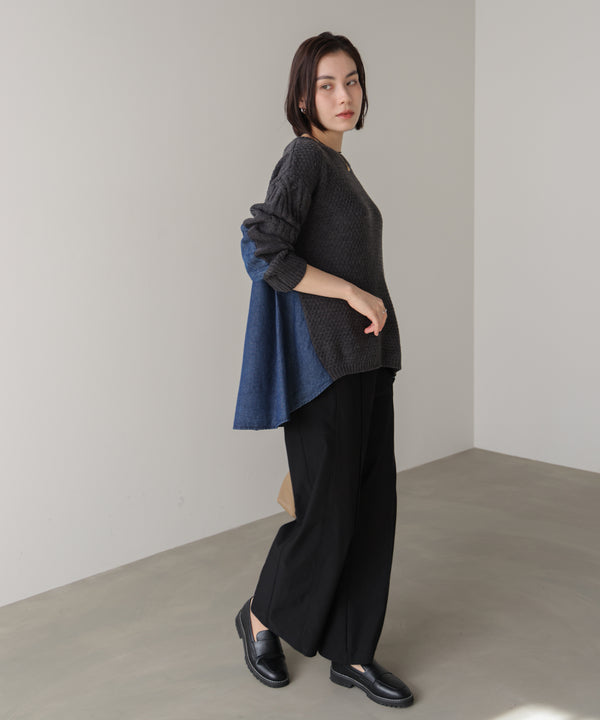 デニムコンビAラインニット