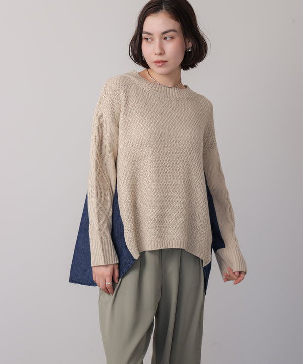 デニムコンビAラインニット