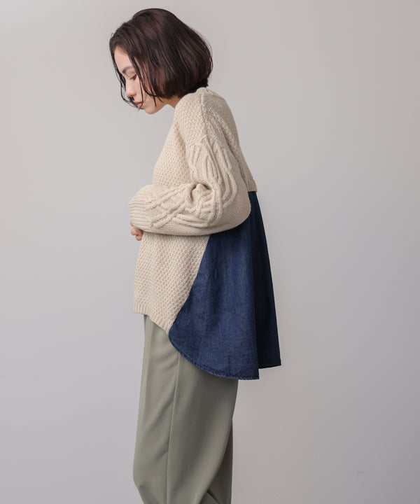 デニムコンビAラインニット