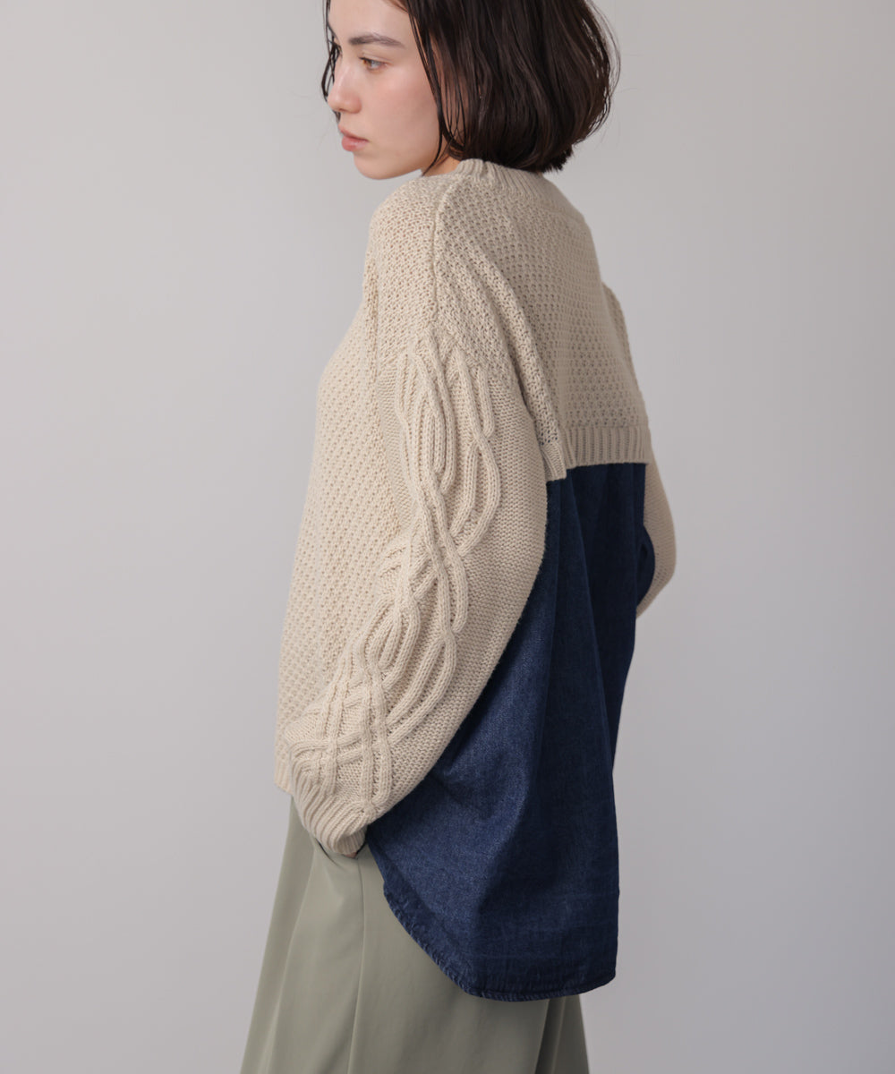 デニムコンビAラインニット
