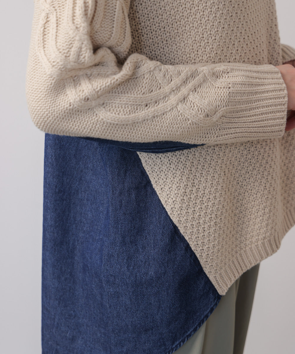 デニムコンビAラインニット