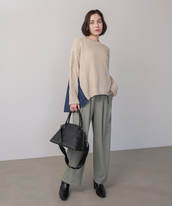 デニムコンビAラインニット