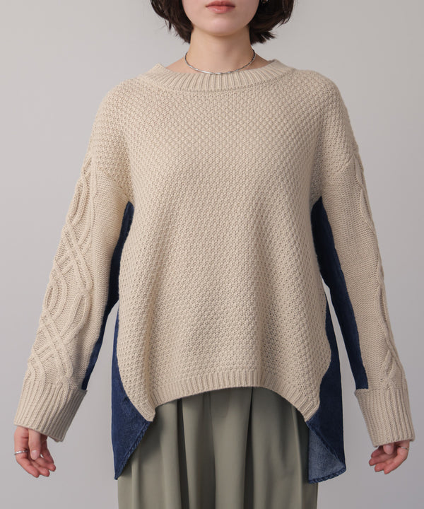 デニムコンビAラインニット