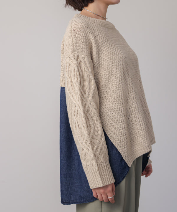 デニムコンビAラインニット