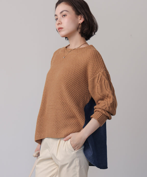 デニムコンビAラインニット