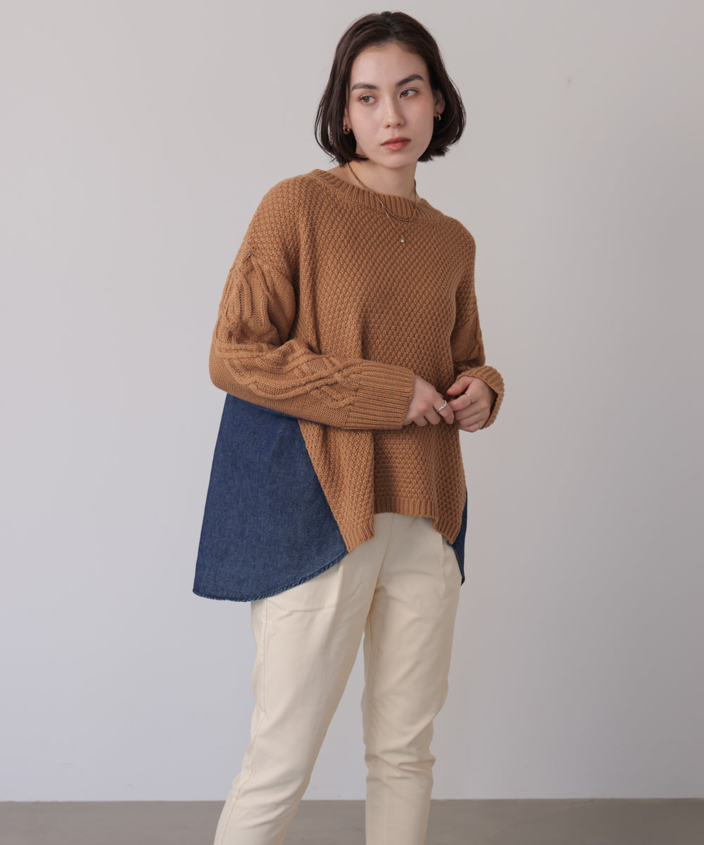 デニムコンビAラインニット