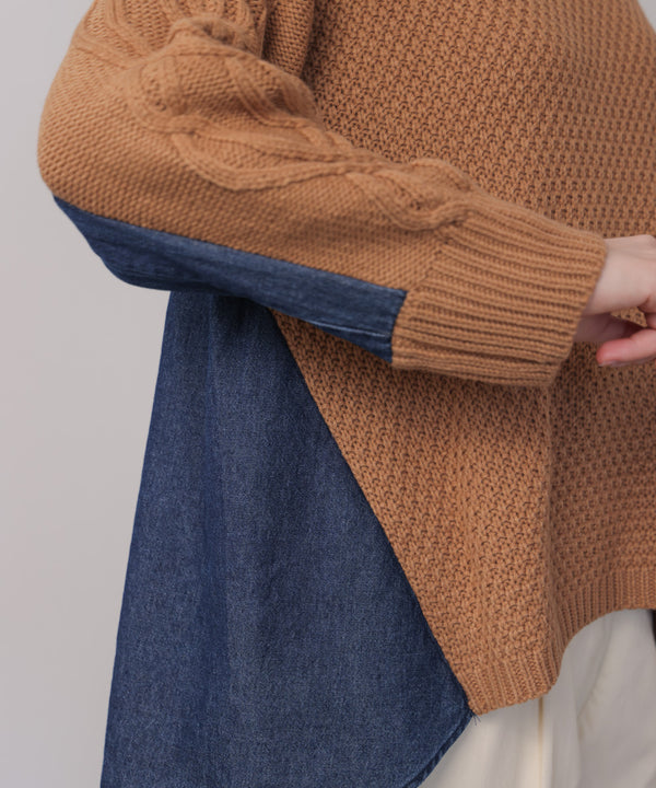 デニムコンビAラインニット