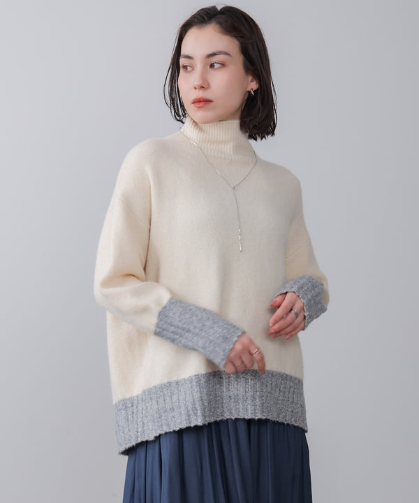 ＭＩＸ配色ストレッチニットプルオーバー