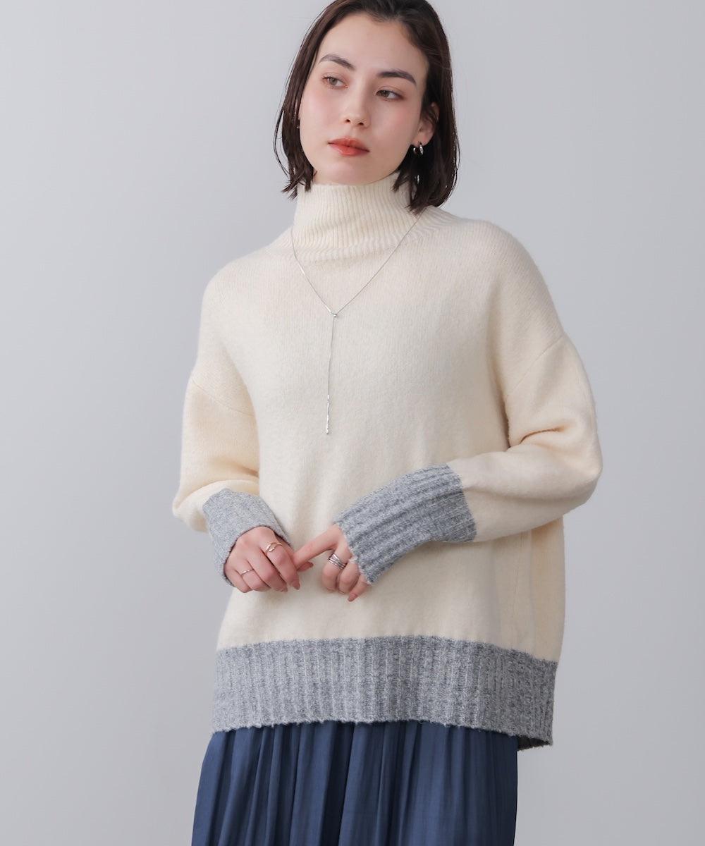 ＭＩＸ配色ストレッチニットプルオーバー