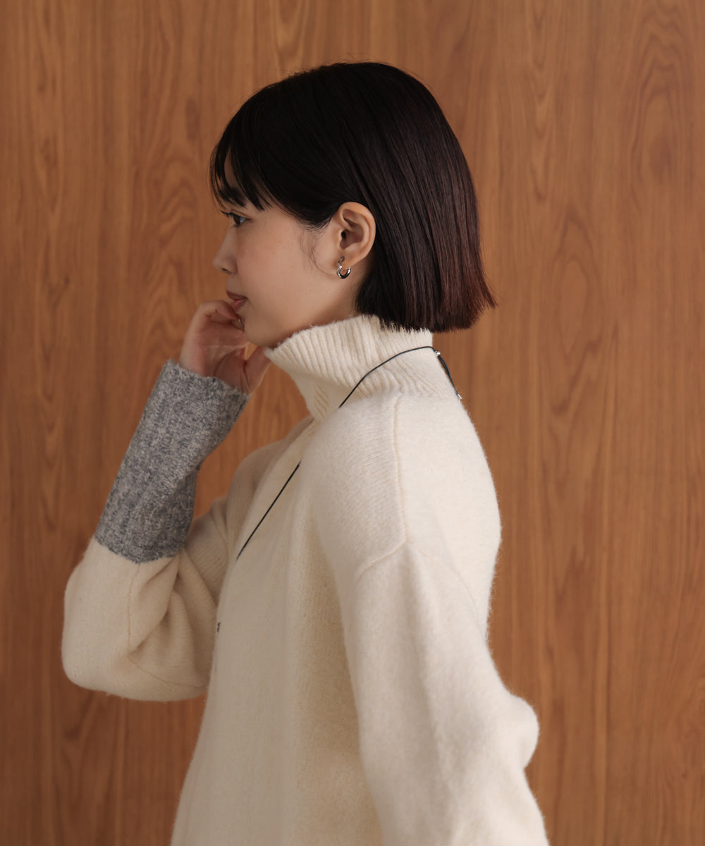 ＭＩＸ配色ストレッチニットプルオーバー