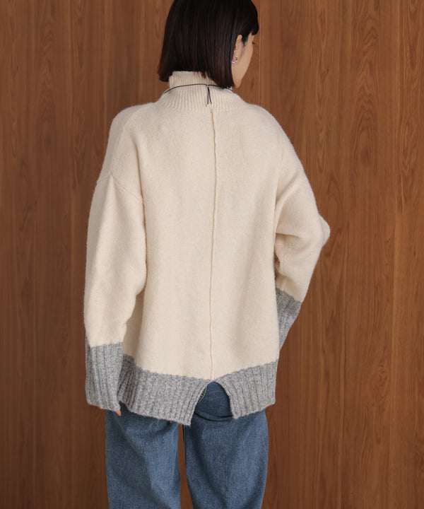 ＭＩＸ配色ストレッチニットプルオーバー