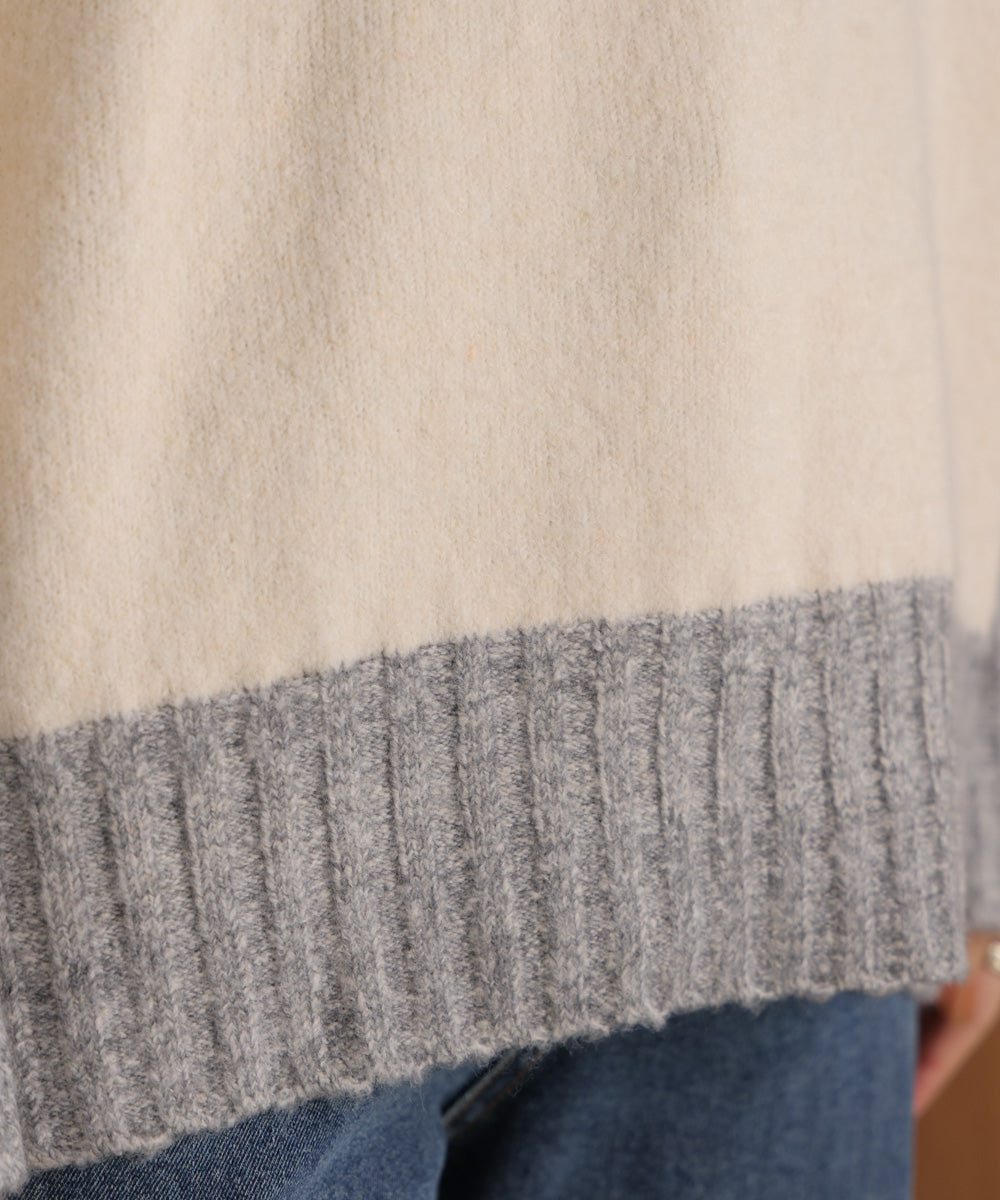 ＭＩＸ配色ストレッチニットプルオーバー