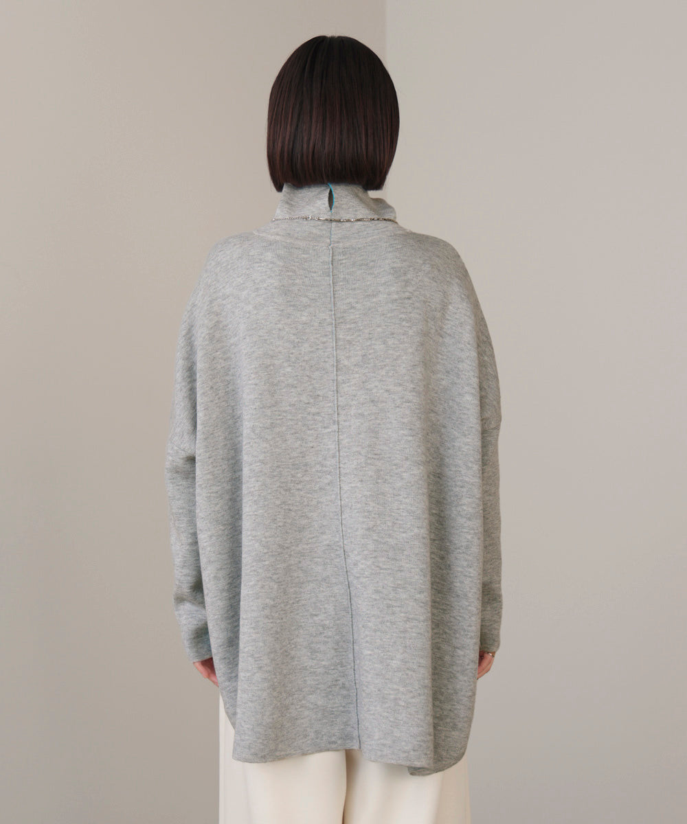 【リバーシブル】Ｗフェイスポンチョ風ニット