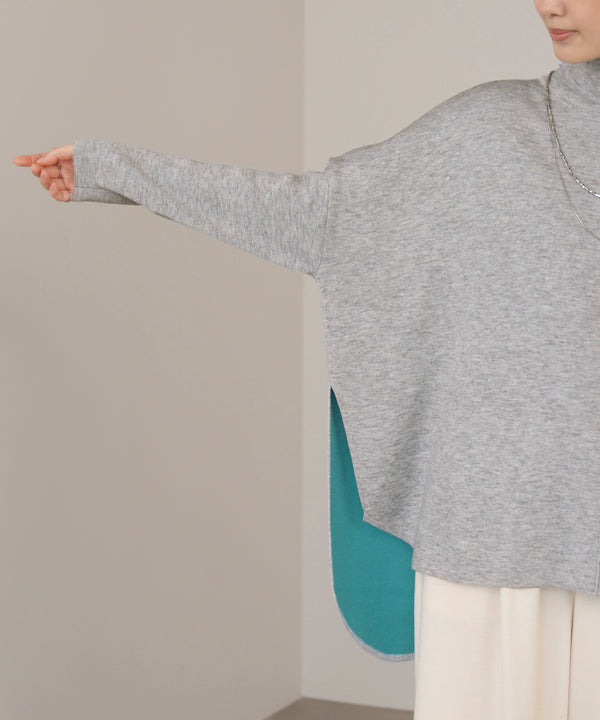 【リバーシブル】Ｗフェイスポンチョ風ニット