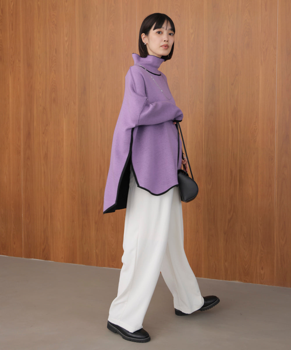 リバーシブル】Wフェイスポンチョ風ニット