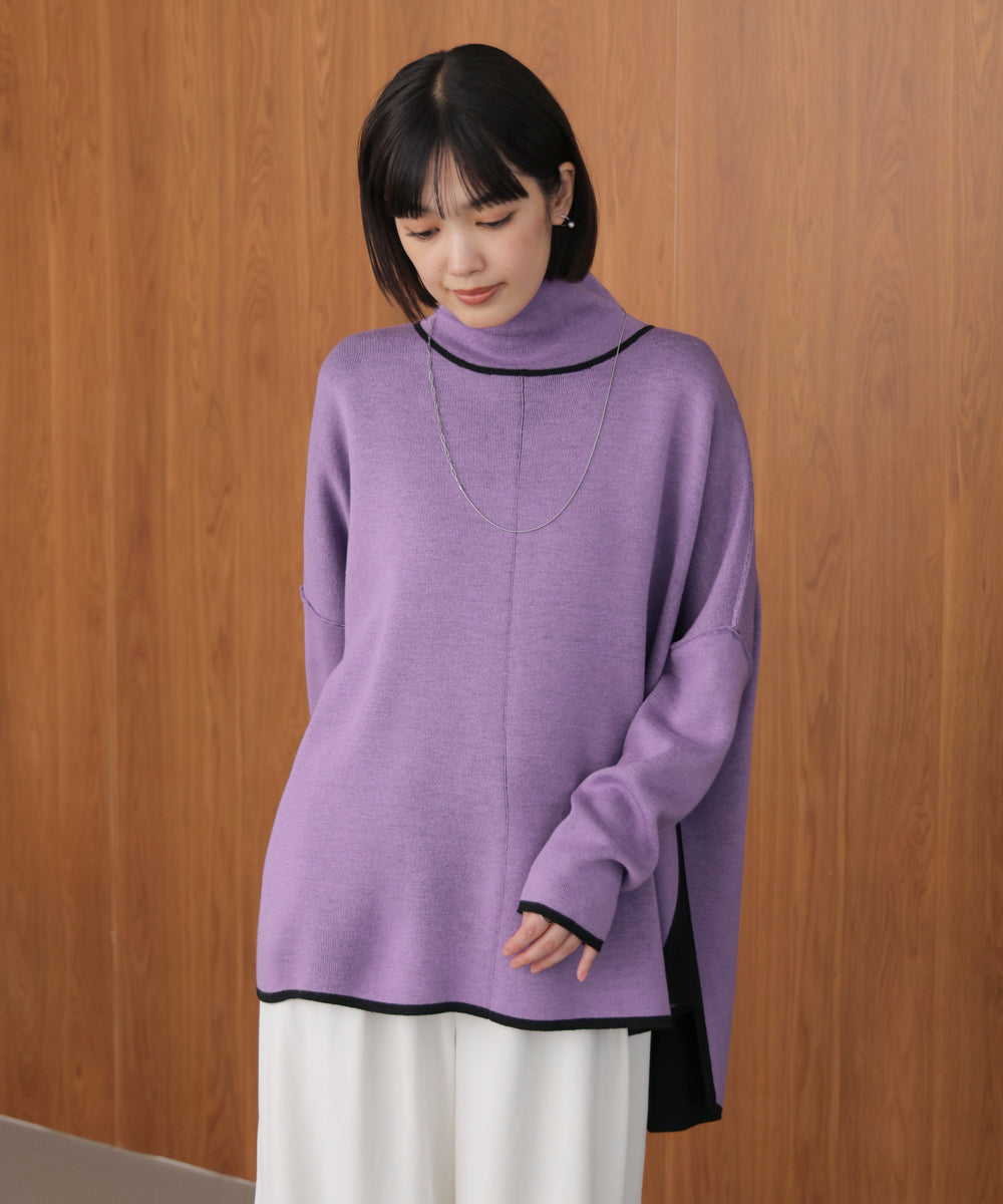 【リバーシブル】Ｗフェイスポンチョ風ニット