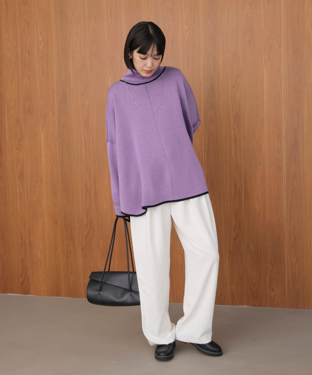 リバーシブル】Wフェイスポンチョ風ニット