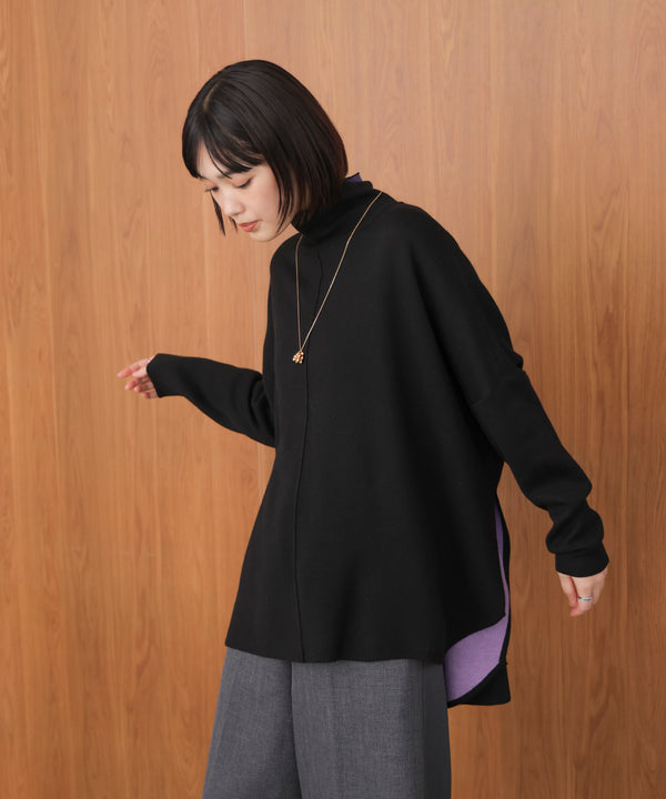 【リバーシブル】Ｗフェイスポンチョ風ニット