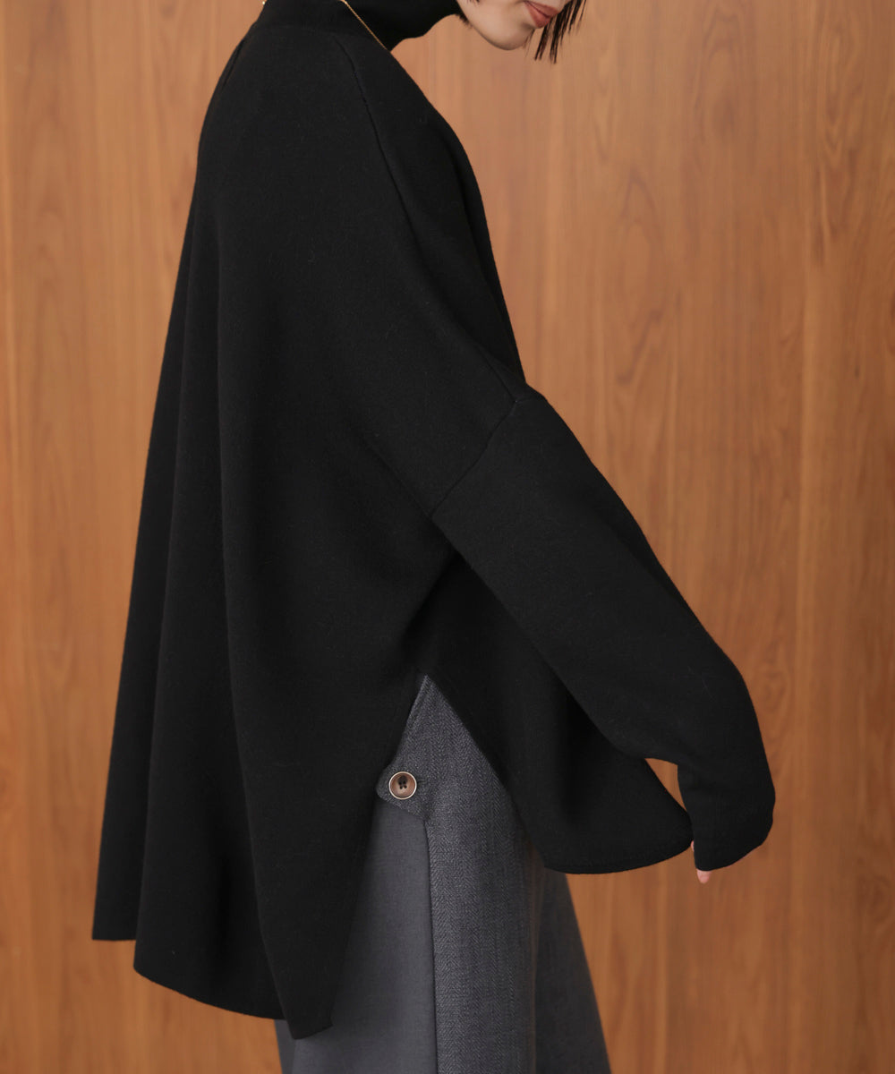 【リバーシブル】Ｗフェイスポンチョ風ニット