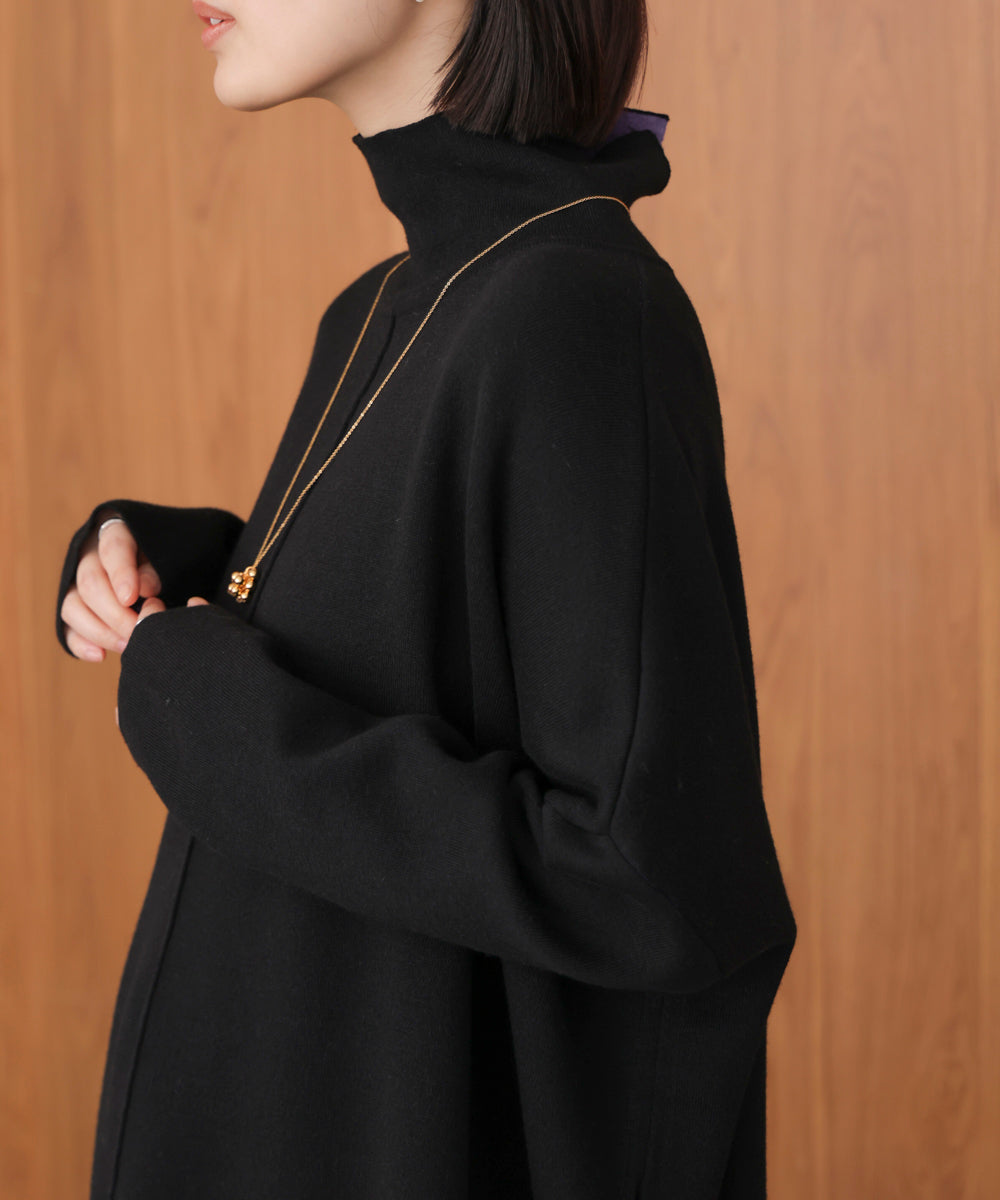 【リバーシブル】Ｗフェイスポンチョ風ニット