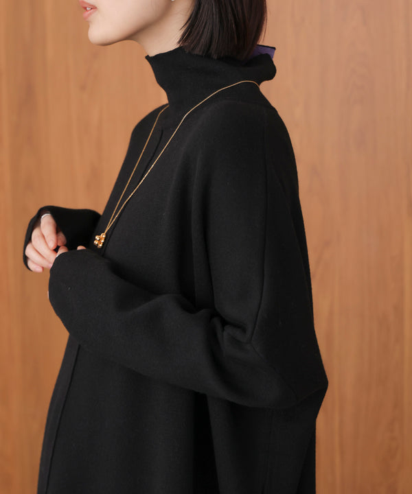 【リバーシブル】Ｗフェイスポンチョ風ニット