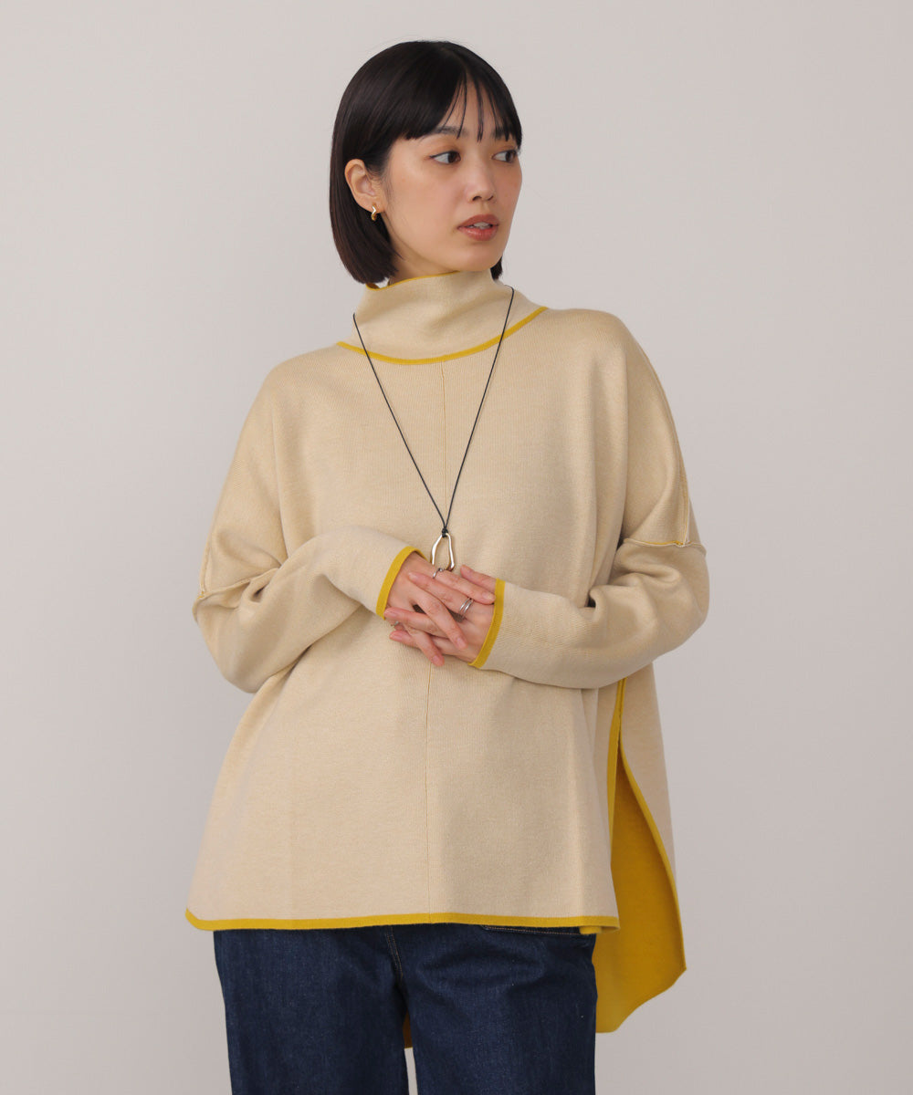 リバーシブル】Wフェイスポンチョ風ニット