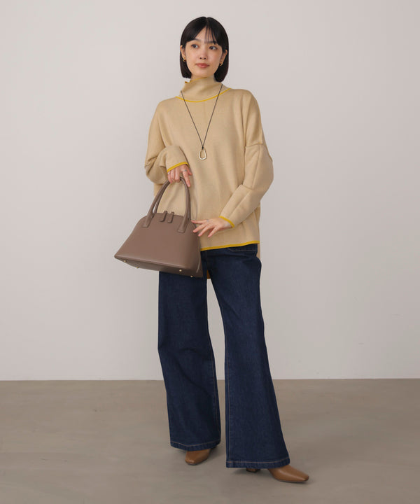 【リバーシブル】Ｗフェイスポンチョ風ニット