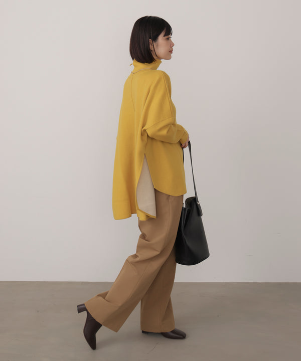 【リバーシブル】Ｗフェイスポンチョ風ニット