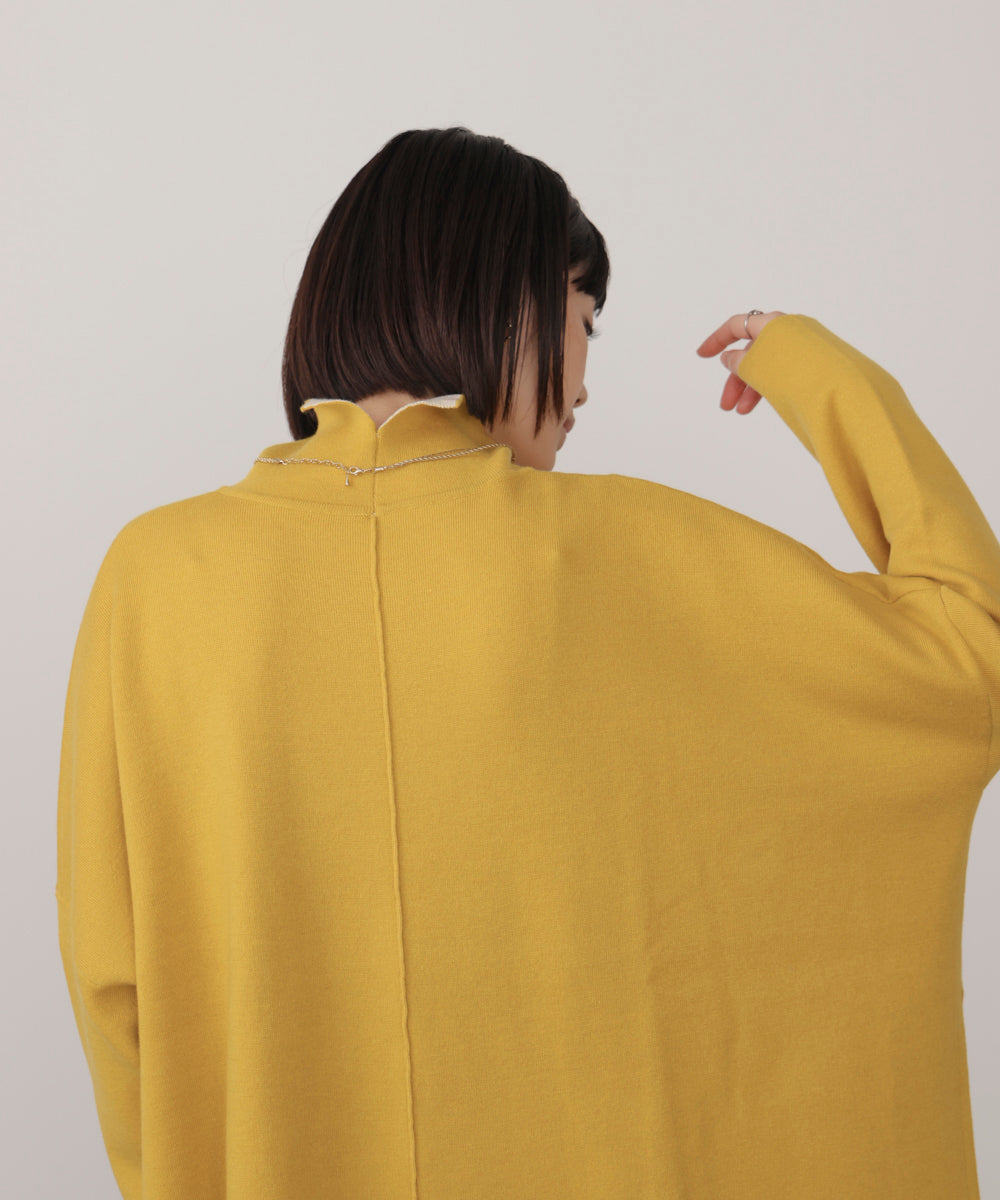 【リバーシブル】Ｗフェイスポンチョ風ニット