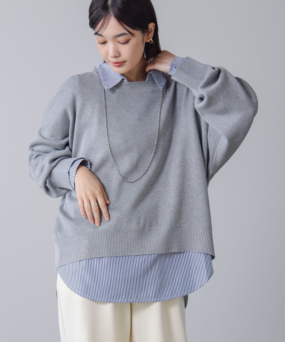 ゆるニットセットレイヤードプルオーバー