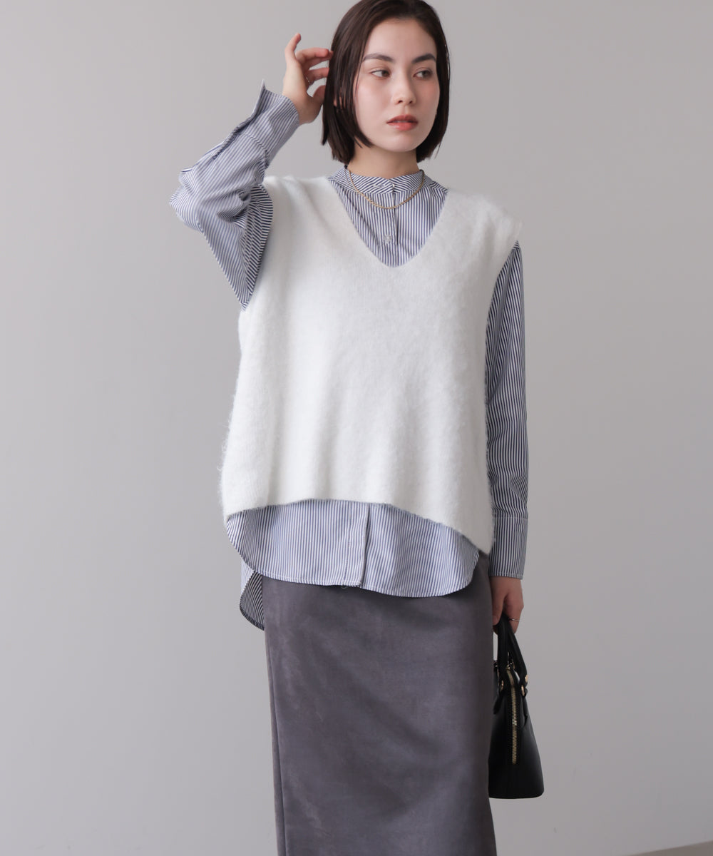 ケガキニットベストレイヤード