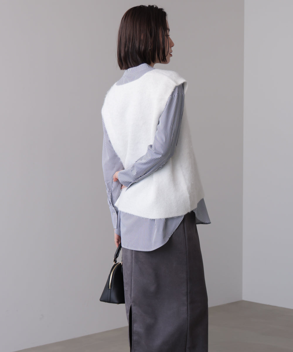 ケガキニットベストレイヤード