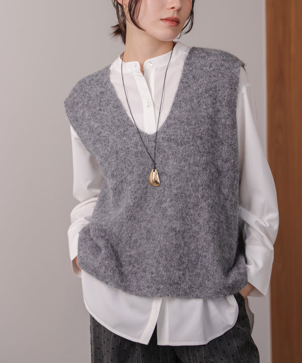 ケガキニットベストレイヤード