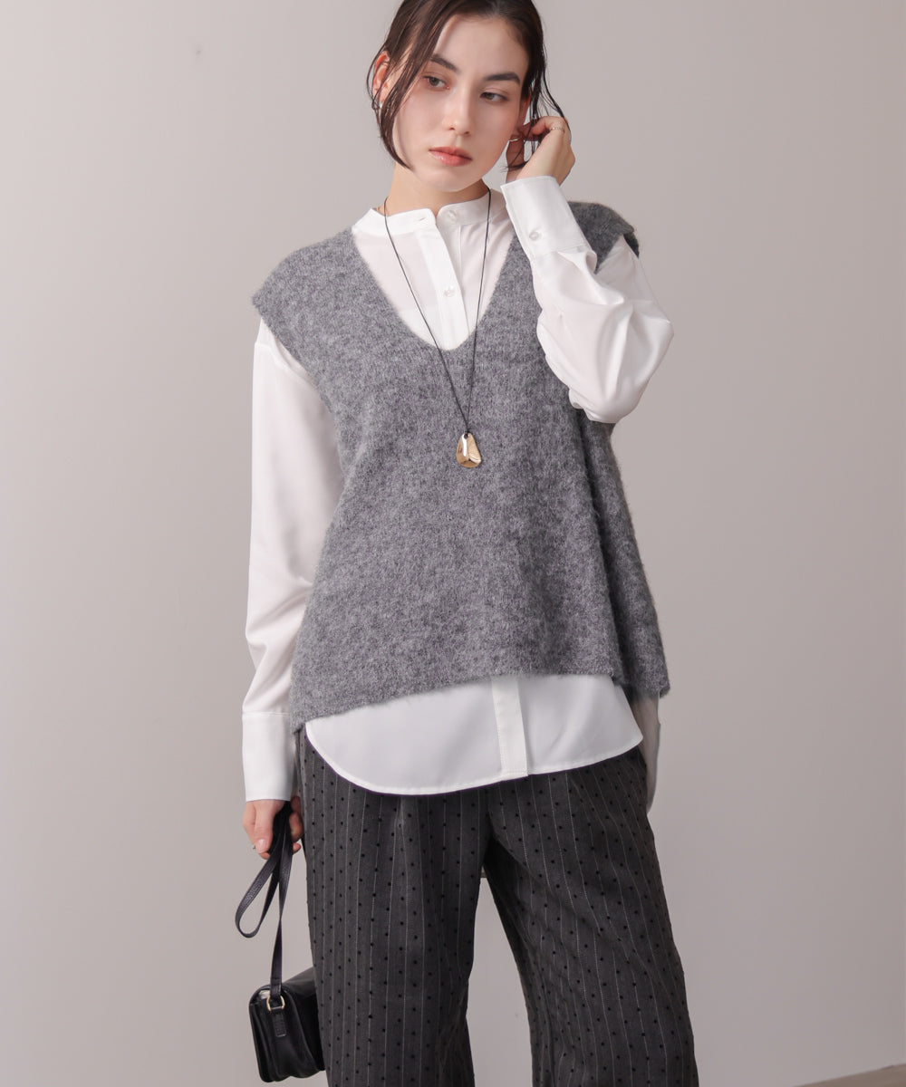 ケガキニットベストレイヤード