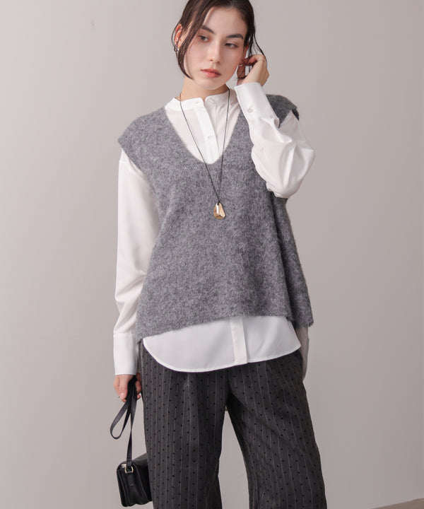 ケガキニットベストレイヤード