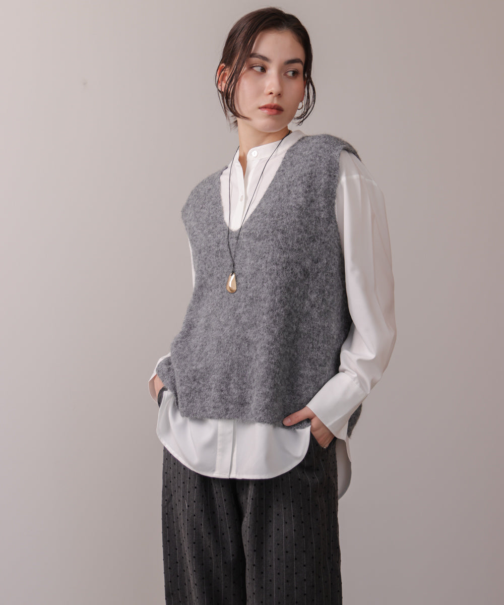 ケガキニットベストレイヤード