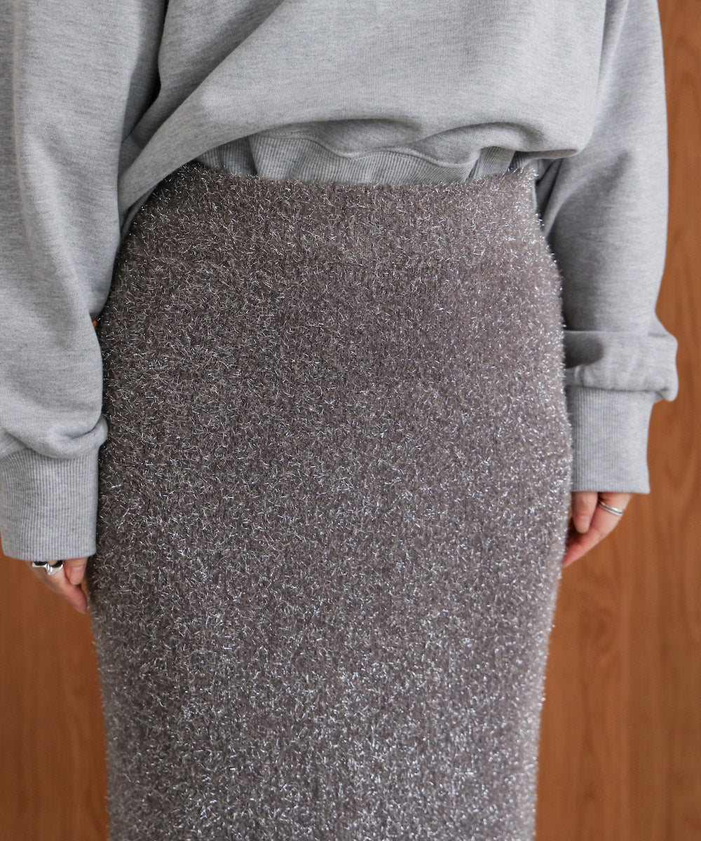 フィルムラメニットタイトスカート［10/31発送予定］