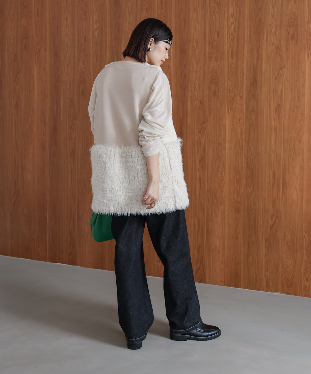 DOLCE&GABBANA◇襟ボア/ファーベスト/50/コーデュロイ/ブラック/G7147T