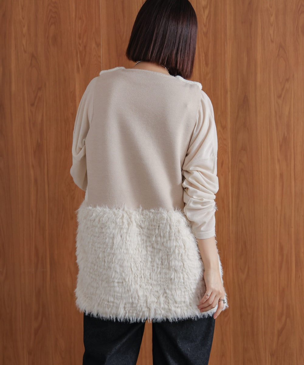 WEB限定】ボア×ファーニットベスト