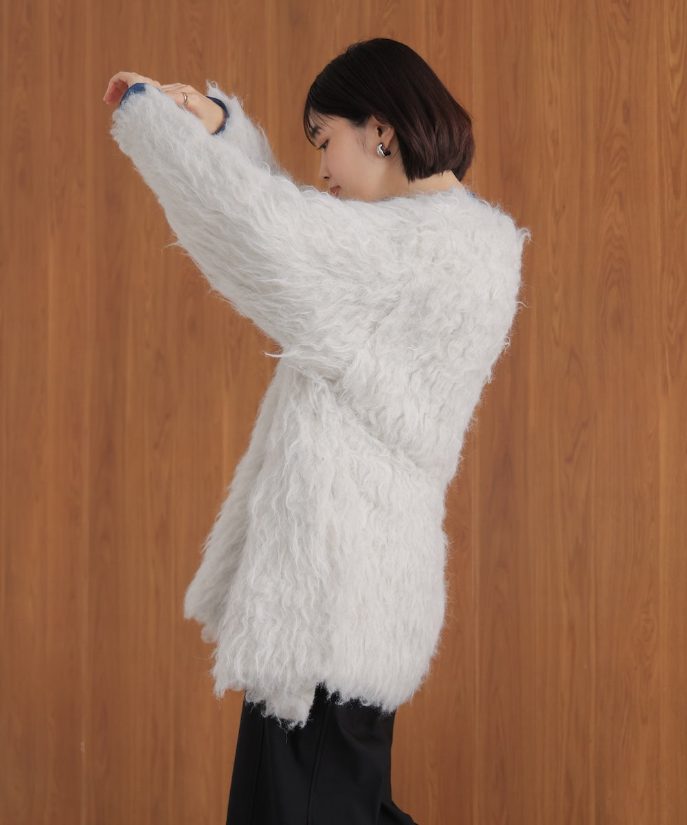 ウェーブシャギーニットジャケット