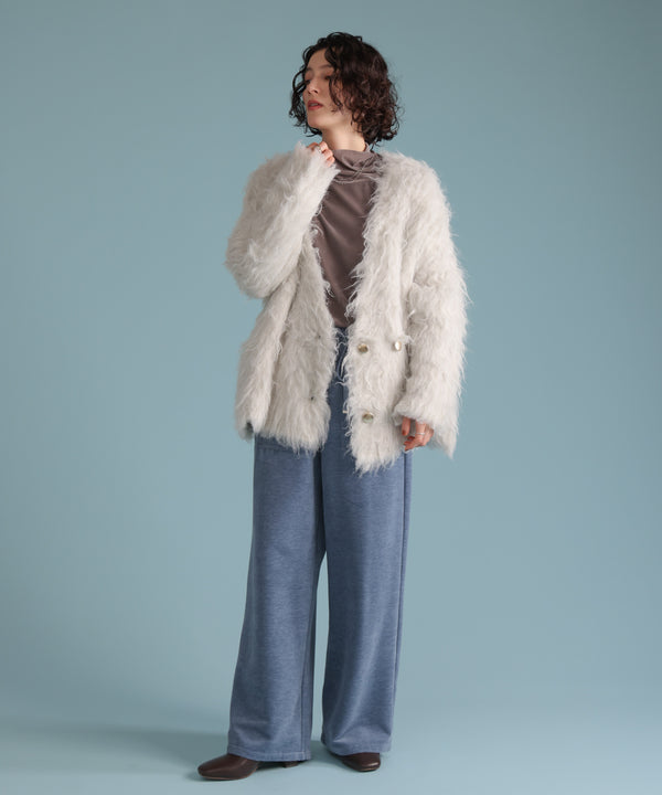 ウェーブシャギーニットジャケット