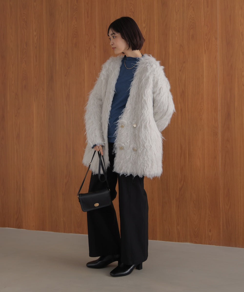 ウェーブシャギーニットジャケット