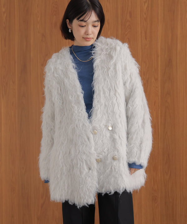 ウェーブシャギーニットジャケット