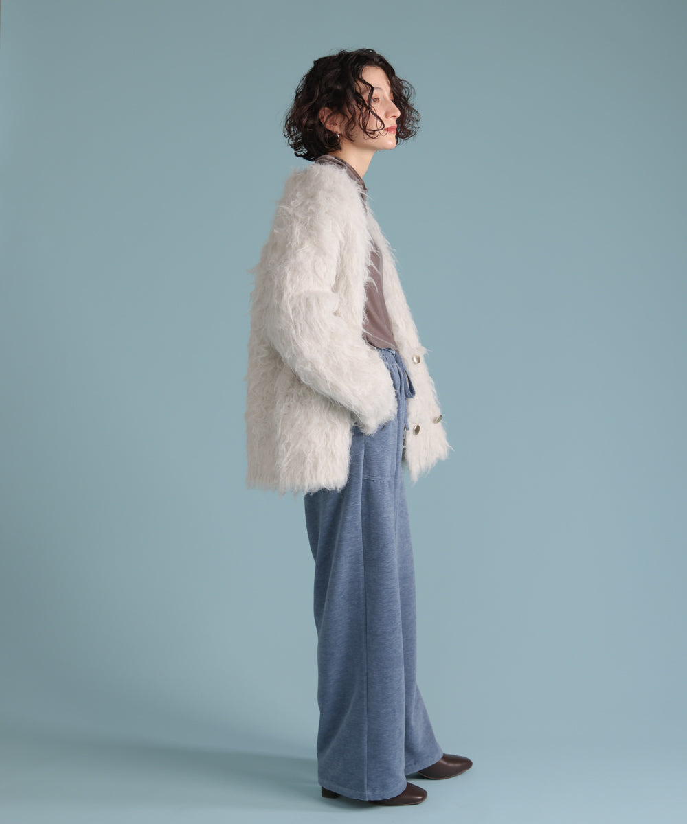 ウェーブシャギーニットジャケット