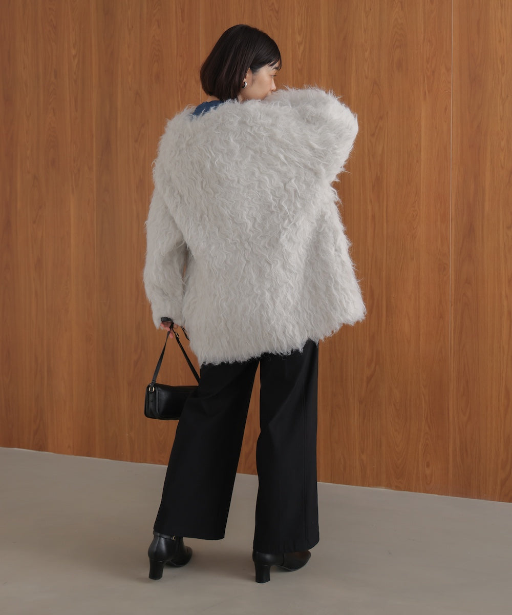 ウェーブシャギーニットジャケット