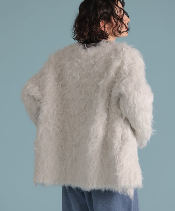 ウェーブシャギーニットジャケット