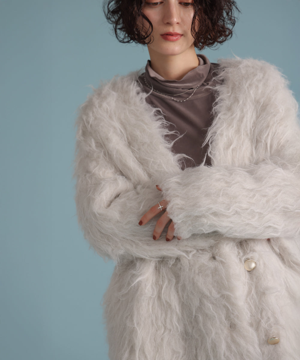 ウェーブシャギーニットジャケット