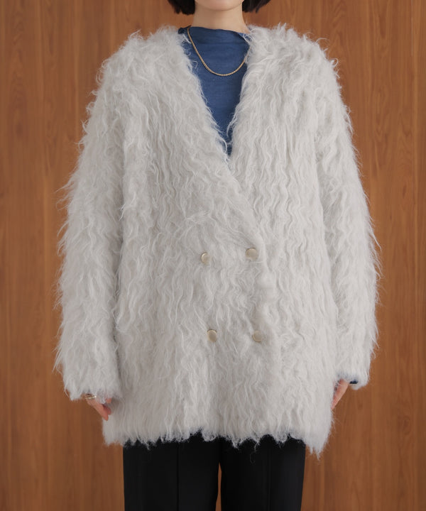 ウェーブシャギーニットジャケット