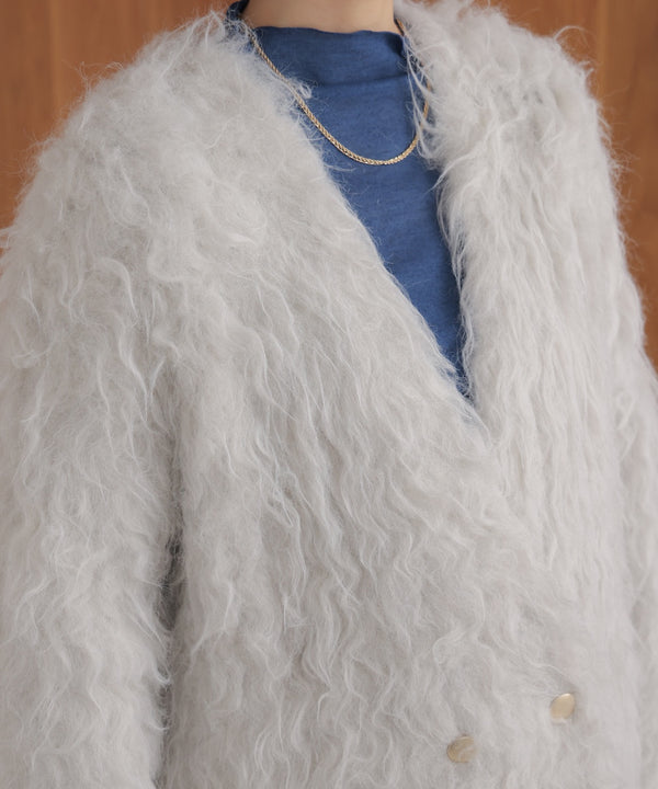 ウェーブシャギーニットジャケット